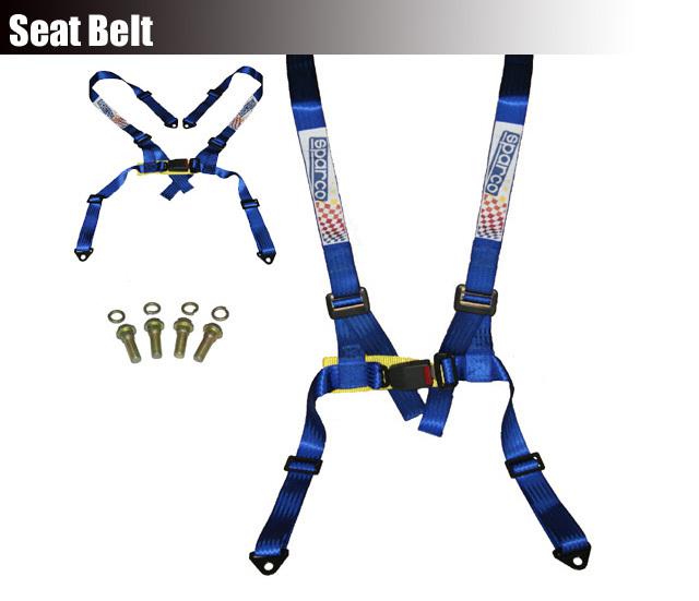 Universal 4 point racing safety harness strap seat belt strap bolt in jdm blue