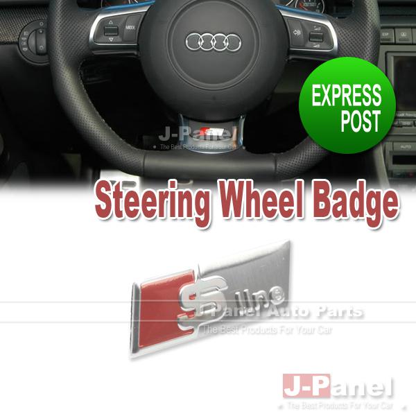 Chrome s line steering wheel badge emblem sticker for a3 a4 s3 s4 s5 tt q7 sline