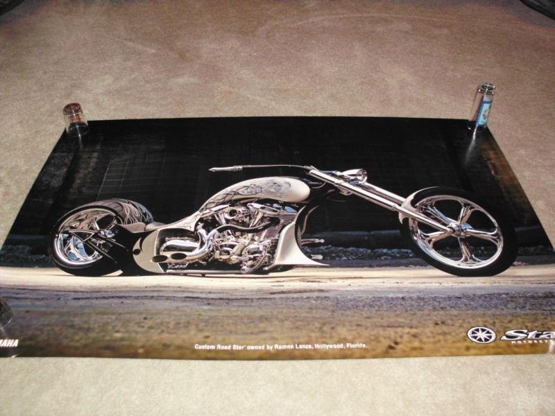 Yamaha custom road star poster motorcycle v star cruiser chopper raymond lanza