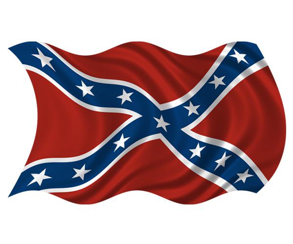 Rebel waving flag decal 5"x3" confederate civil war southern sticker (rh) zu1
