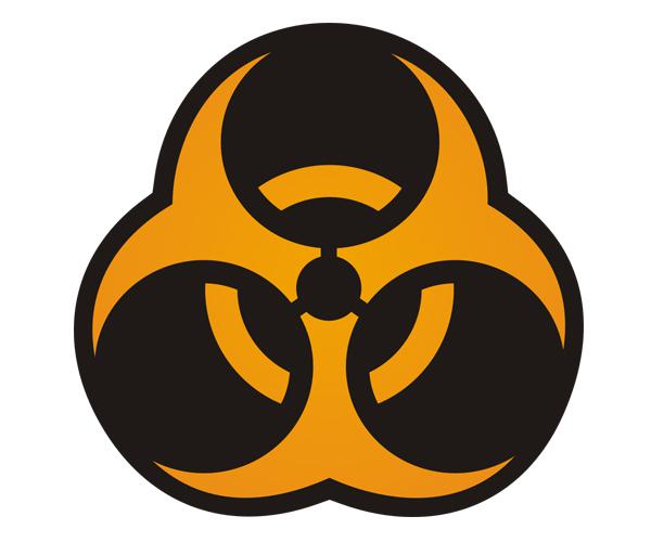 Biohazard warning decal 5"x5" zombie car vinyl bumper sticker b1 zu1