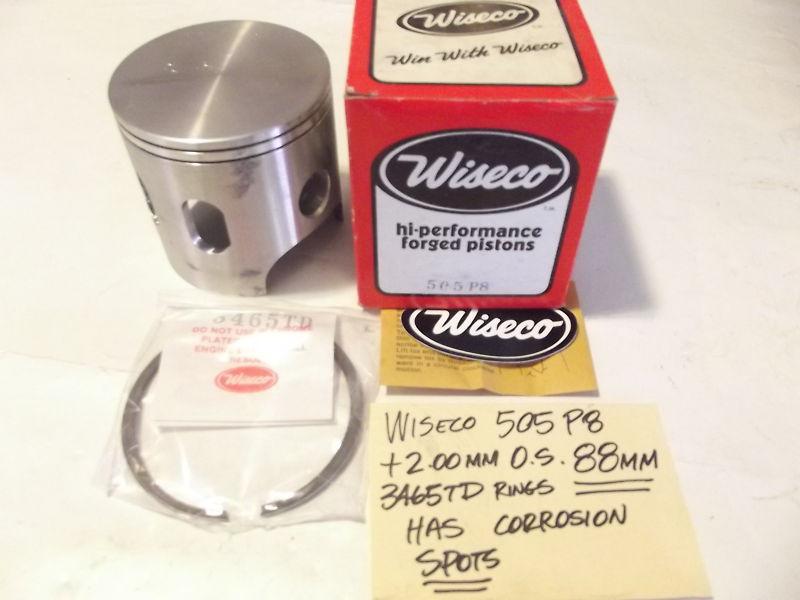 Husqvarna wiseco 505 p8 500 piston & ring set +2.00mm os 88mm bore nos 