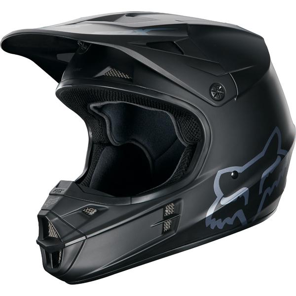 Fox racing v1 mx motocross motorcycle helmet matte black size adult 2xl xxl new!