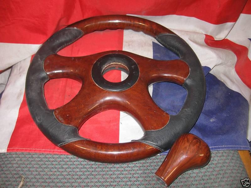 Mg,triumph,jaguar -wood/leather steering wheel,knob