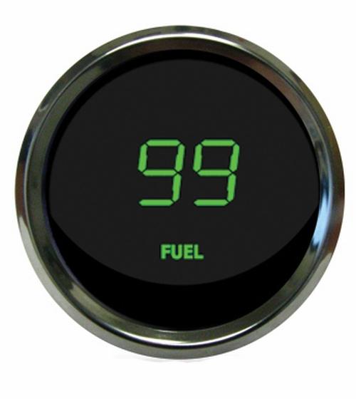 Universal digital fuel level gauge green chrome bezel intellitronix ms9016-g usa