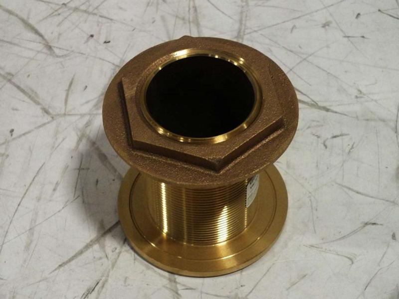 Groco th-3000-w bronze 3in thru-hull fitting with nut