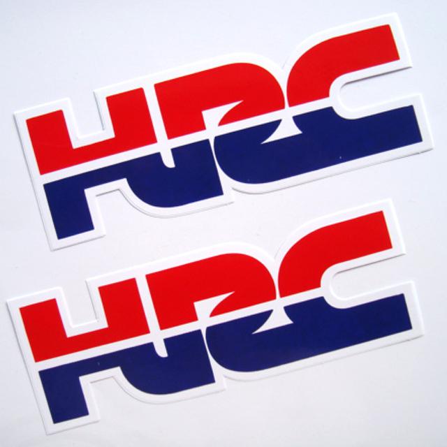 2pc. hrc honda racing team sticker die-cut mirror wall board truck car  bike