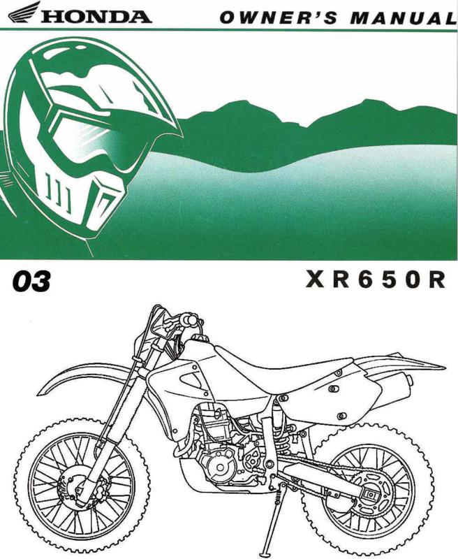 2003 honda xr650r motocross motorcycle owners manual -xr 650 r-honda-xr650
