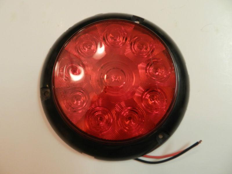 4" round sealed 10 led red stop/turn/trail truck &trailer light surface mount 