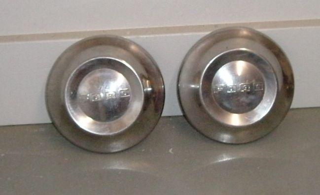 Viintage set 2 ford dog dish hub caps for 15" wheels 50's-60's?