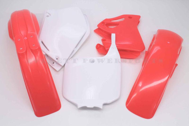 New red and white plastic body kit cr125 r cr250 r honda polisport #v63