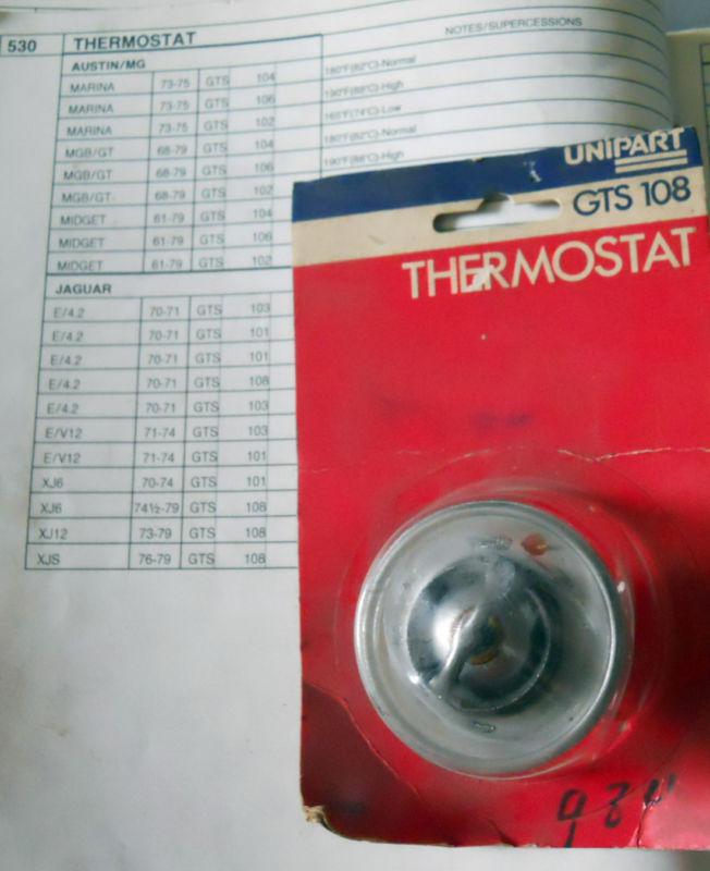 Nos thermostat gts108. 1973-1979 xj12, 1976-1979 xjs, 1974.5-1979 xj6 ----->