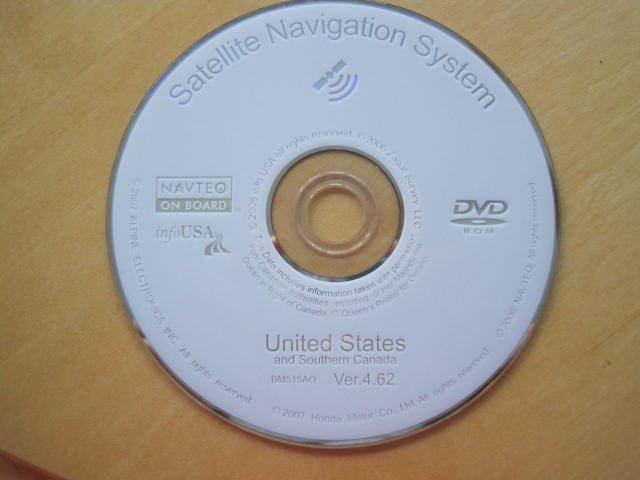 Honda acura navigation dvd version 4.62, oem map disc white