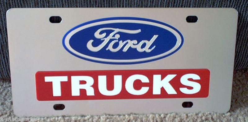 Ford trucks stainless steel vanity license plate tag
