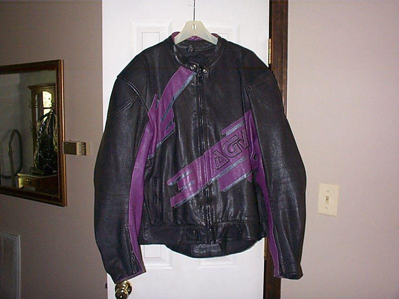 Agv leather motorcycle biker sport bike jacket sz us 50 cafe racing style collar