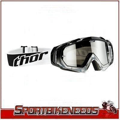 Thor hero black transparent clear motocross goggles