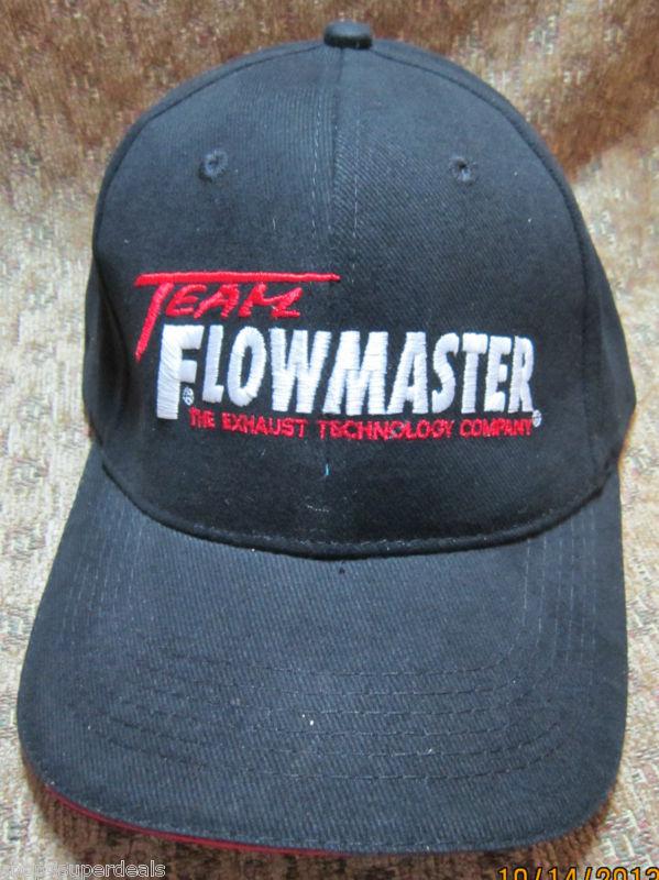 Team flowmaster exhaust tech company black ball cap embroidery adjustable new 