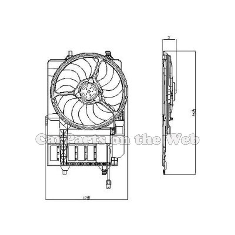 New 2002-2003 mini cooper 1.6l radiator cooling fan assembly mc3115101