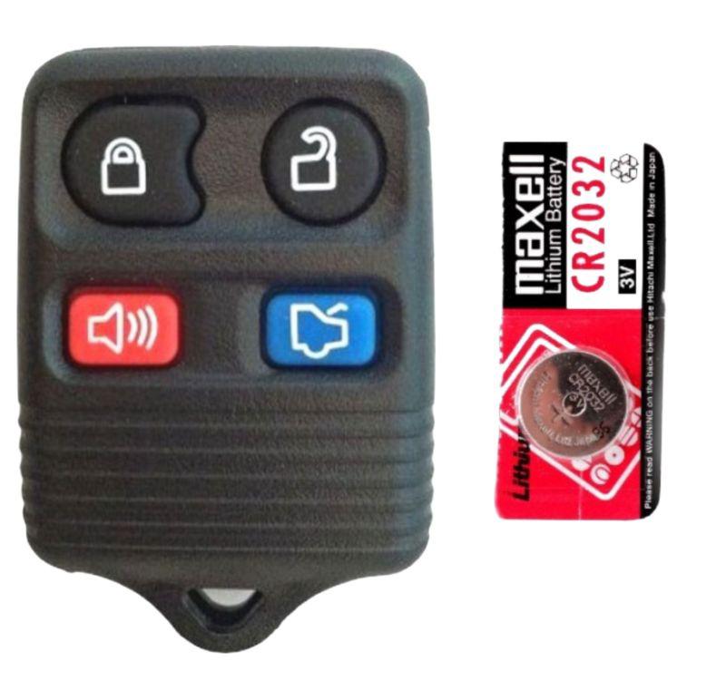 New ford 4 button keyless entry key remote fob clicker beeper + free battery