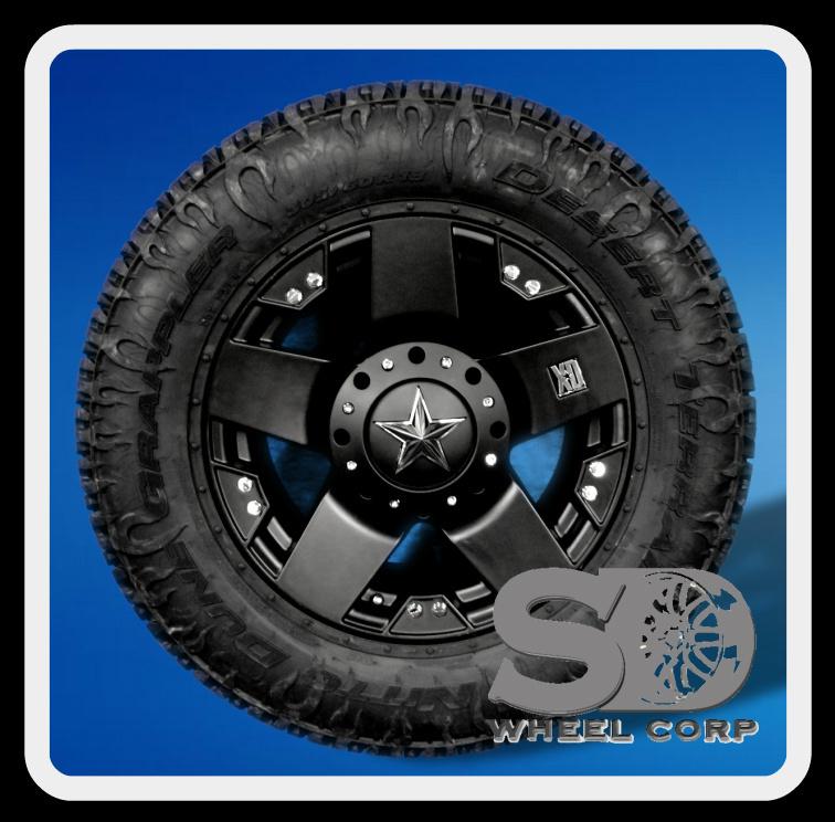 18" xd rockstar black with 305/60/18 nitto dune grappler tires wheels rims