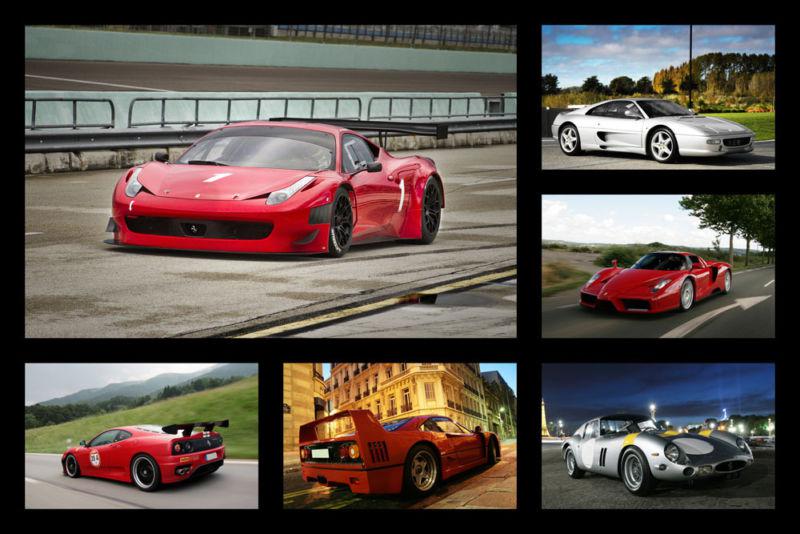 Ferrari 458 f458 355 f355 f40 250 gto hd poster super car print multi sizes 