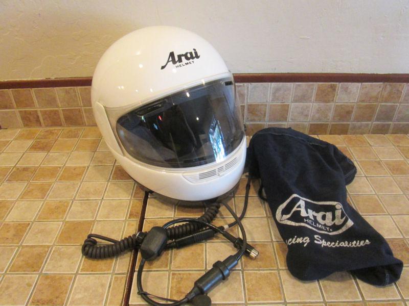 Racing full face helmet white arai signet s / with shield & headset head set nr!