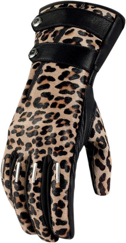 Icon one thousand catwalk long womens leopard glove 2013 motorcycle gloves 1000