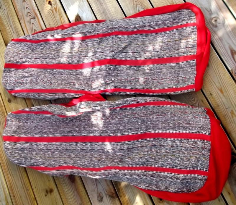 1 pair vintage saddle blanket bucket seat covers red/orange 1989