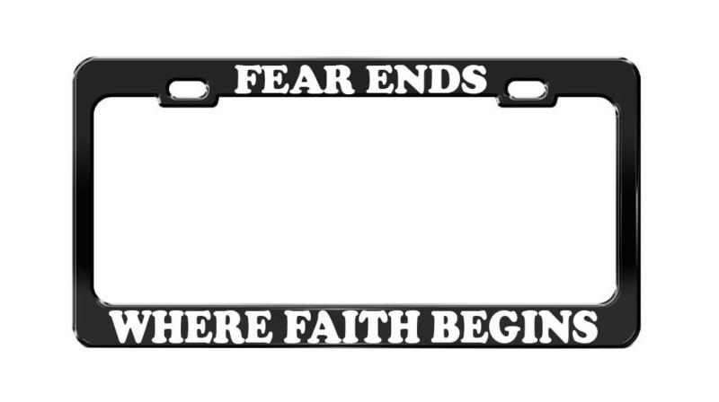 Fair ends where faith begins car accessories black steel tag license plate frame