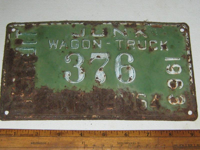 1963 detroit"junk" wagon/truck license plate topper,very rare,motor city sign