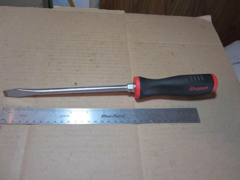 Snap-on tools 3/8" x 8" red soft handle straight flat screwdriver