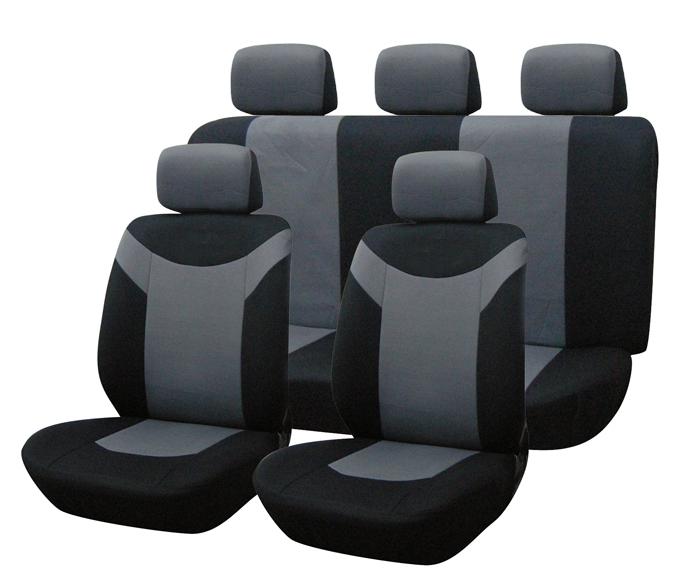 Universal car van polyester front & back gray & black protectors seat covers