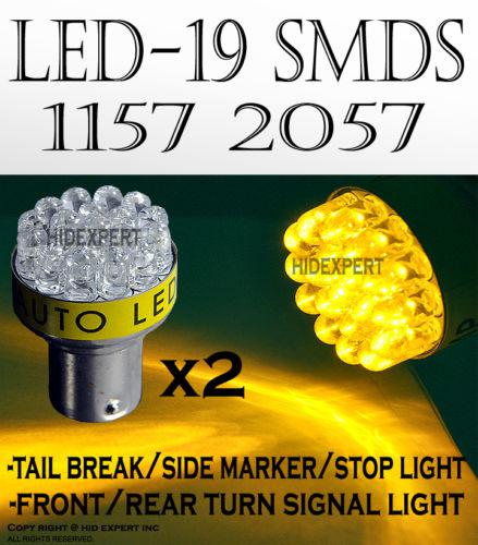 2x 1157 19-led replace amber/yellow front turn signal light bulb mj3 alb usdot