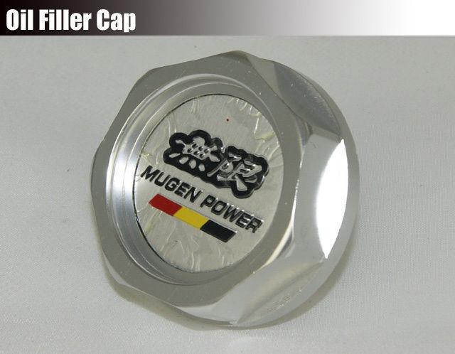 Mugen engine oil fuel filler tank cap cover silver for accord civic integra rsx