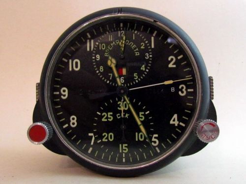 Achs-1m 2 days military aircraft mig su cockpit ussr vintage clock chronograph