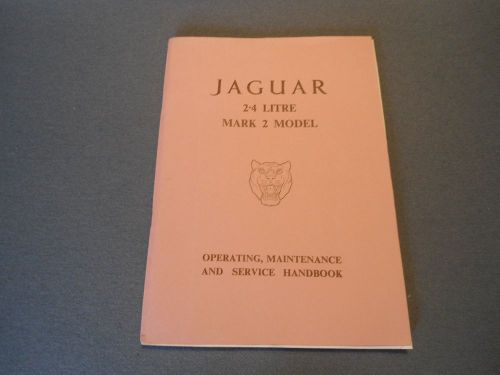 Jaguar mk ii  2 &#034;original&#034;  2.4 litre owners manual  handbook  pink