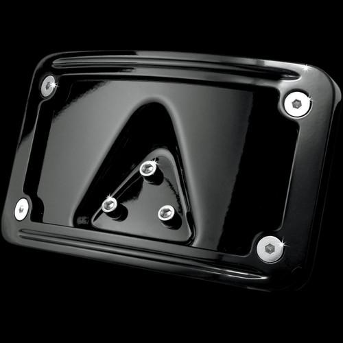 Kuryakyn curved laydown license plate mount with frame lcs black