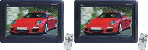 2 tview t711hr-ir 7&#034; tft wide screen headrest car monitors with brackets+ remote