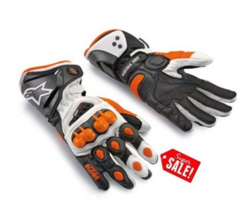 New ktm motorcycle racing motorbike riding armor men leather full gloves size l
