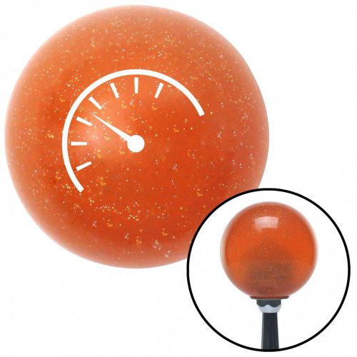 White instrument gauge orange metal flake shift knob with 16mm x 1.5