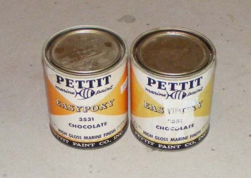 A648 2 cans pettit easypoxy paint 3531 chocolate gloss finish nos