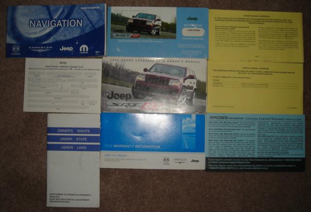 2006 jeep grand cherokee srt8 owner manuals & case