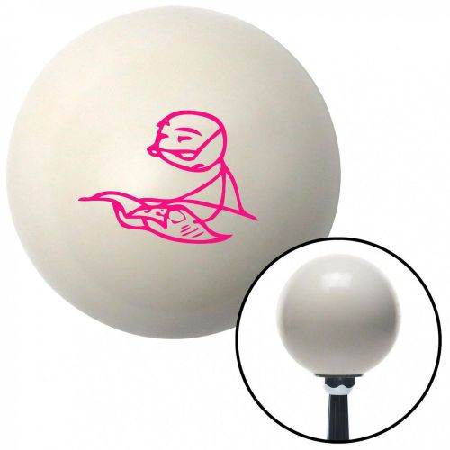 Pink newspaper guy ivory shift knob with 16mm x 1.5 insertstick gear shift