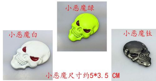 3 colors car motorcycle chrome badge emblem sticker skull skeleton metal decal