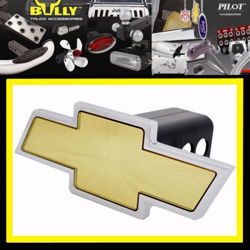 Golden chevy logo hitch receiver cover 2&#034; &amp; 1.25&#034; ram f150 f250 fj f-350 f-450