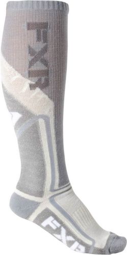 Fxr mission womens performance long socks  white/gray one size fits all