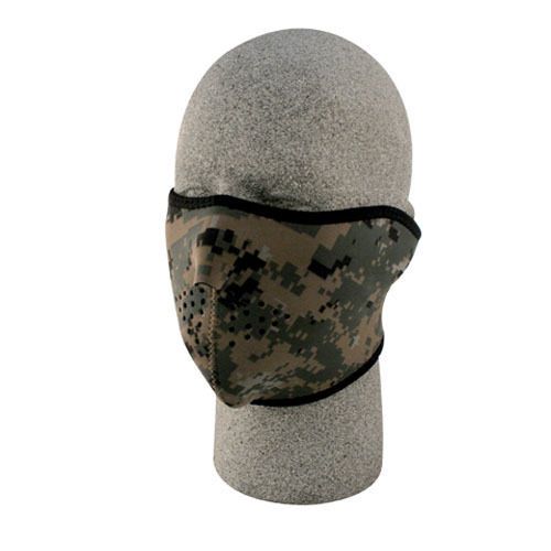 Neoprene 1/2 face mask, digital green camouflage