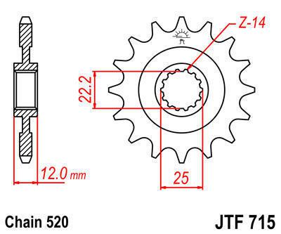 Jt sprocket front 13t chromoly steel gas gas 515 ec 2009