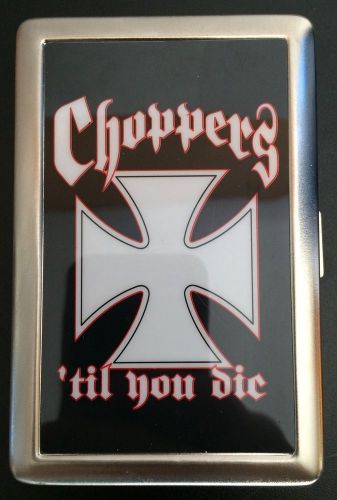 Cigarette case choppers &#039;til you die black 4&#034; x 2.5&#034; new!
