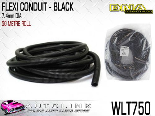 Dna split corrugated flexi loom tube 7mm black 50 metre roll ( wlt750 )